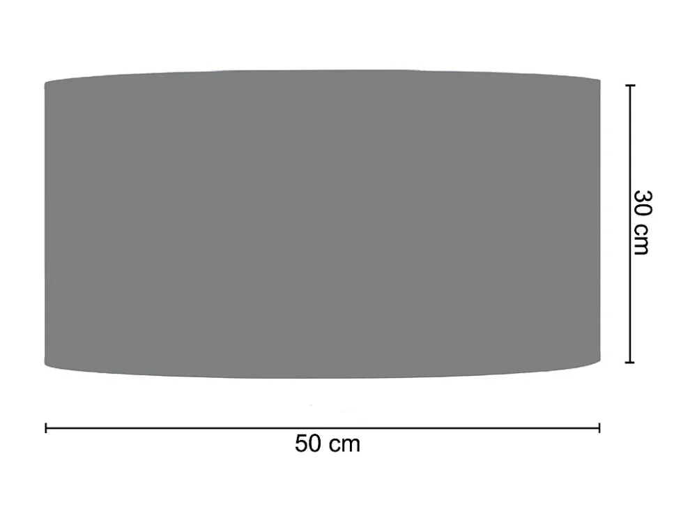 Abajur TOSEL VERA 60 CL cordão de algodão cilindro preto D60 x H23 cm para Leitura Noturna