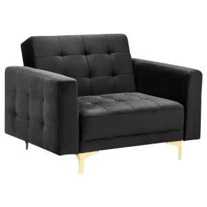 Armchair ABERDEEN Velvet Ébano em Latão Polido