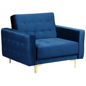 Armchair ABERDEEN Velvet Navy Anil