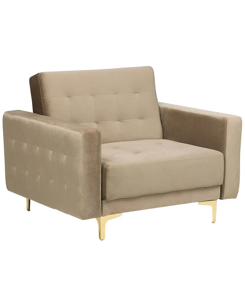 Armchair ABERDEEN Velvet Sand Bege claro | Resistente à Umidade