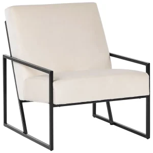 Armchair DELARY Tecido macio Light Beige