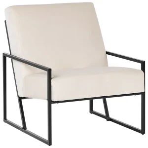 Armchair DELARY Tecido macio Light Beige