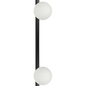 Candeeiro de parede com 2 abajur em metálico preto 55 cm ISABELLA
