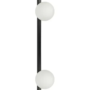 Candeeiro de parede com 2 abajur em metálico preto 55 cm ISABELLA