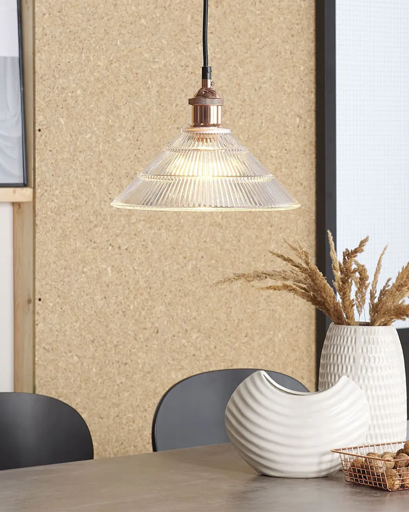 Luz de Leitura para Cabeceira Candeeiro de teto com abajur em vidro transparente CURONE
