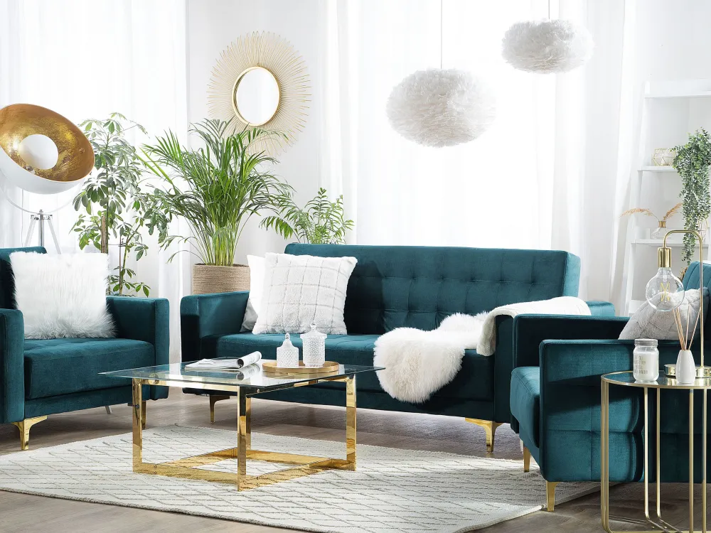Plafon de Parede Armchair ABERDEEN Veludo Teal