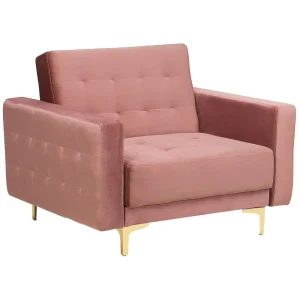 Plafon de Parede Armchair ABERDEEN Velvet Rosa
