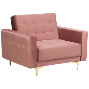 Plafon de Parede Armchair ABERDEEN Velvet Rosa
