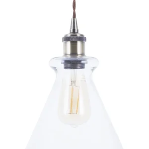 Plafon de Parede Candeeiro de teto com abajur em vidro transparente BERGANTES