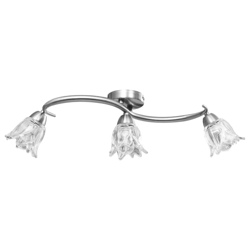 Plafon de Parede Candeeiro de teto com abajures de vidro tulipa 3 lâmpadas E14