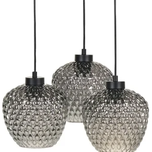 Profissional IP44 Candeeiro suspenso com 3 abajures cinzento SHERRY