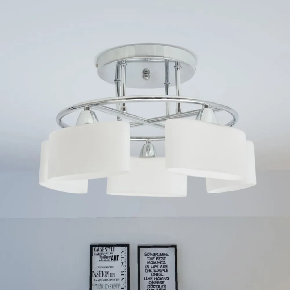 Retrô Industrial Candeeiro teto abajures de vidro elipsoides 5 lâmpadas E14 200W