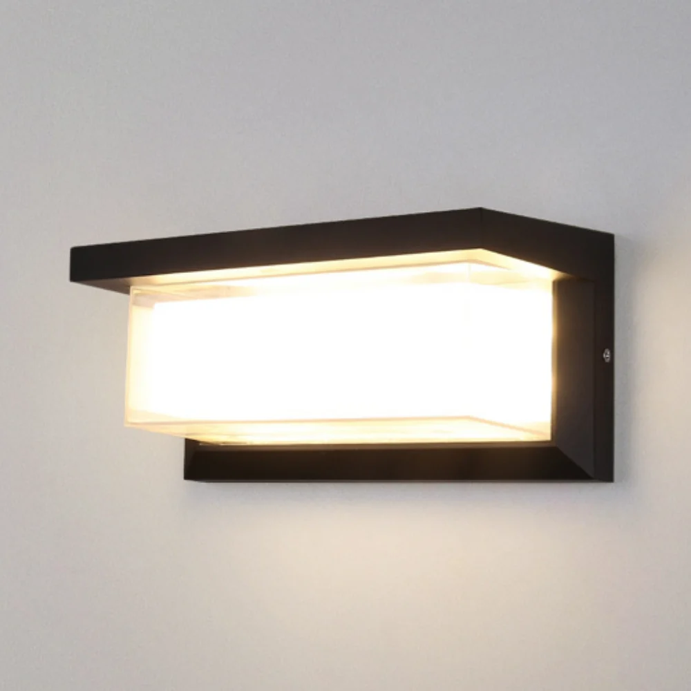Spot de Parede Ajustável Aplique de Parede Retangular Preto P/ 1 Lâmpada E27 IP65 LED7