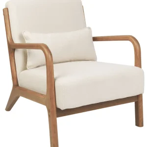 Armchair SKOVDE Fabric Light Cor creme com 3 Lâmpadas Incluídas