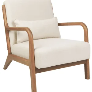 Armchair SKOVDE Fabric Light Cor creme com 3 Lâmpadas Incluídas