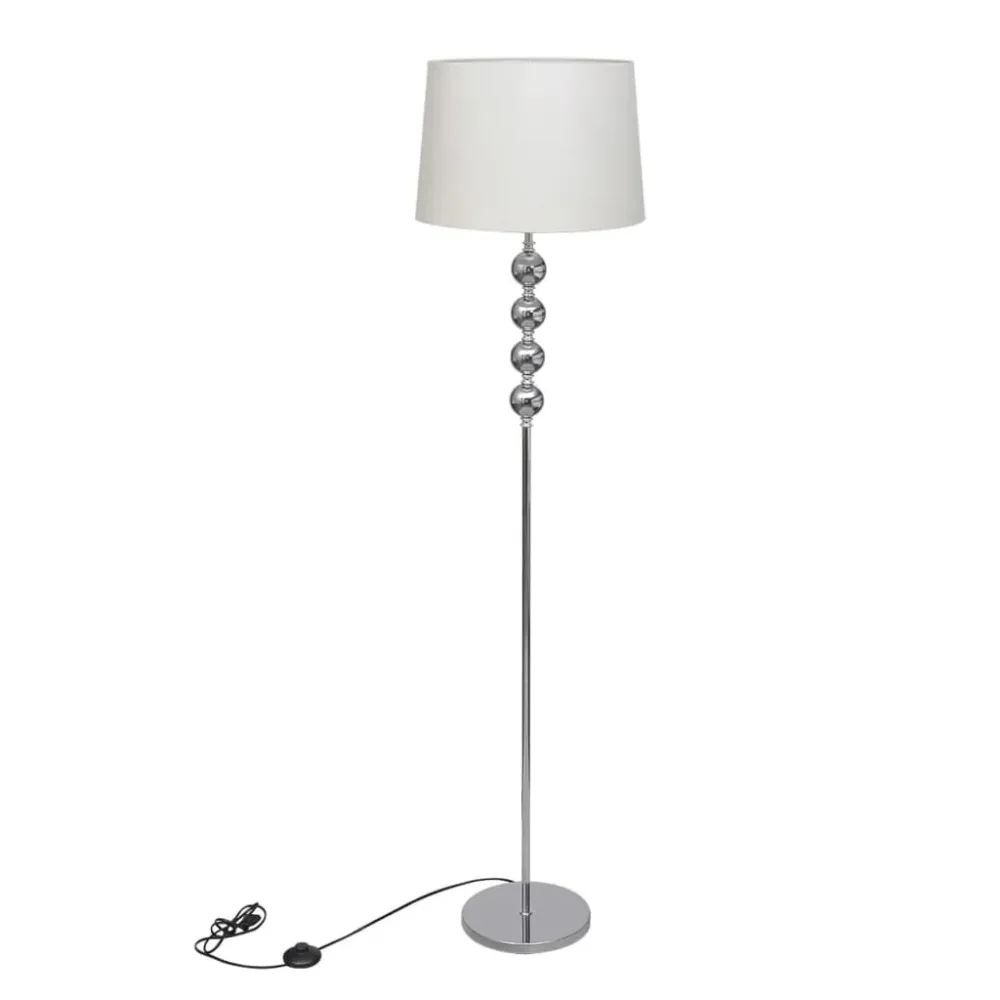 Filamento Edison Vintage Candeeiro de chão suporte elevado + abajur e 4 bolas branco