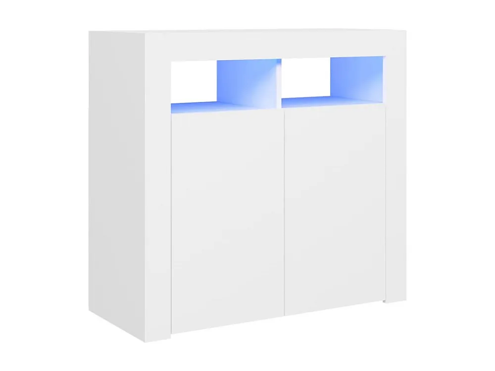 Aparador com luzes LED 80x35x75 cm branco