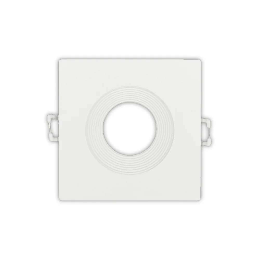 Aro Quadrado Downlight Branco Fixo para Lâmpadas GU10 em PVC