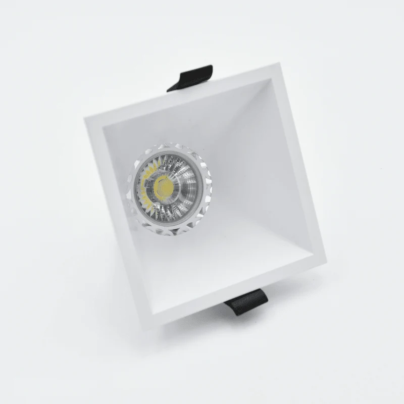 Aro Quadrado Downlight p/ Lâmpadas GU10 em PVC