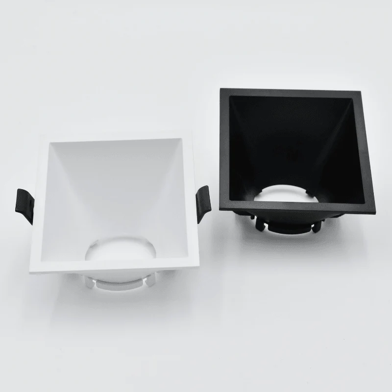 Aro Quadrado Downlight p/ Lâmpadas GU10 em PVC