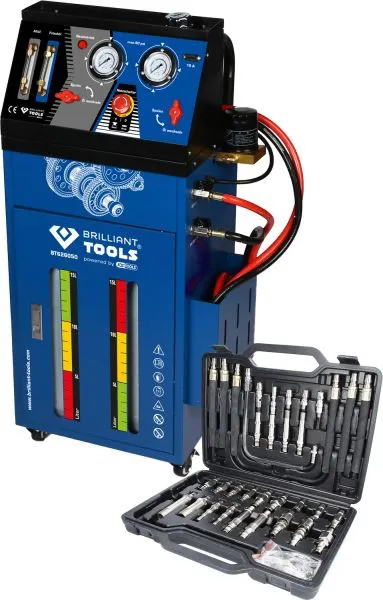 Dispositivo de lavagem de transmissão Brilliant Tools para transmissões automáticas, incluindo conjunto de adaptadores de...