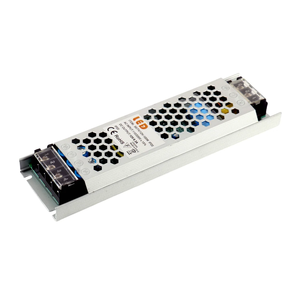 Driver/Transformador Delgado P/ Fita LED 12V 8,30A 100W IP20