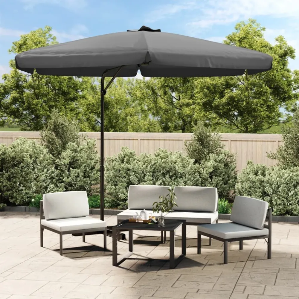 Guarda-sol de exterior com poste de ço 300 cm antracite