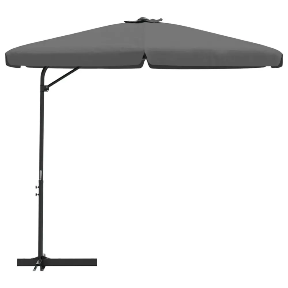 Guarda-sol de exterior com poste de ço 300 cm antracite