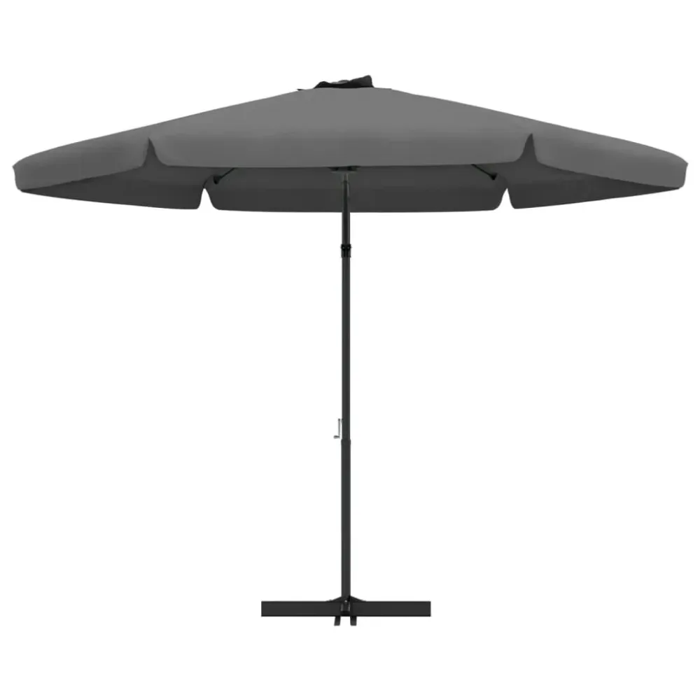 Guarda-sol de exterior com poste de ço 300 cm antracite