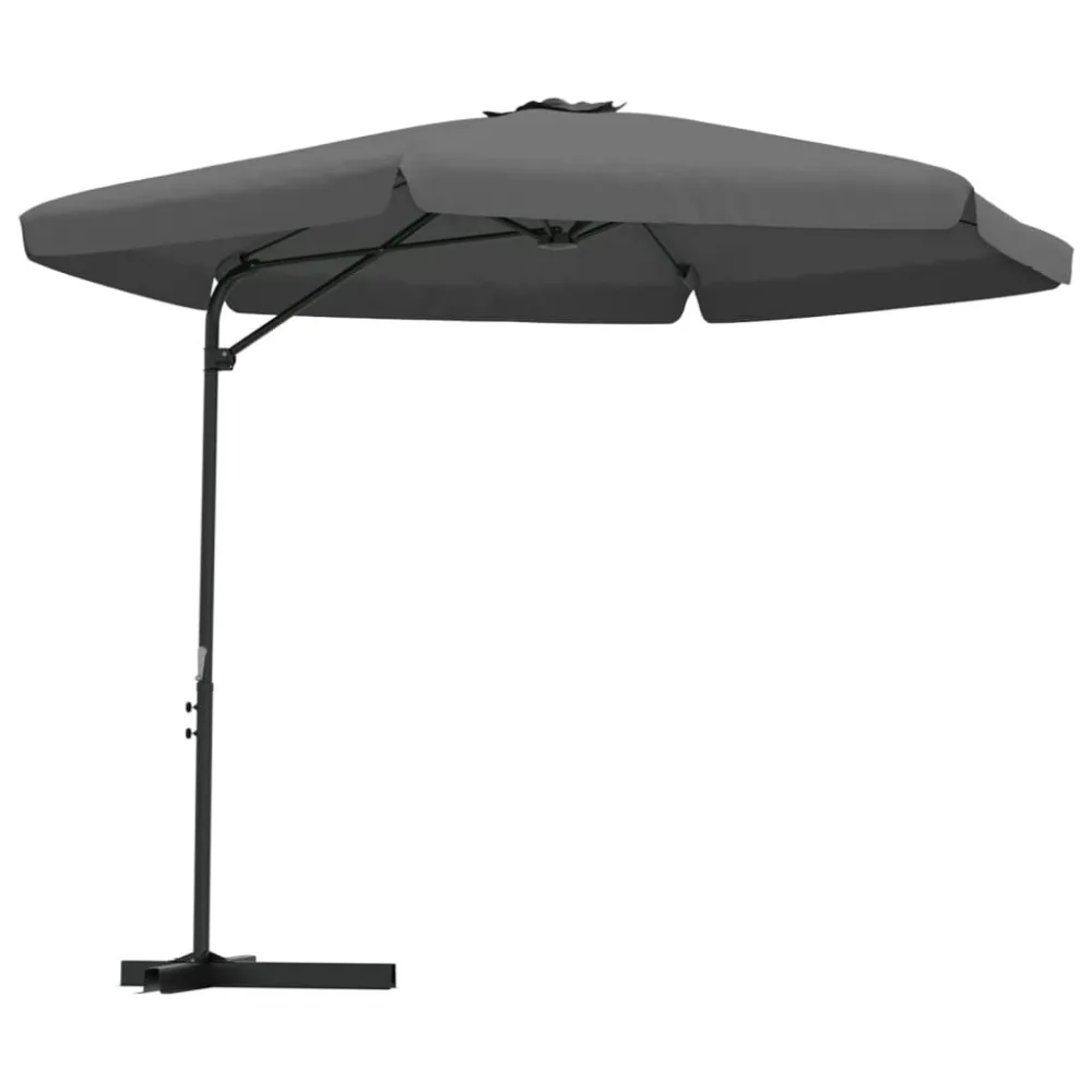 Guarda-sol de exterior com poste de ço 300 cm antracite