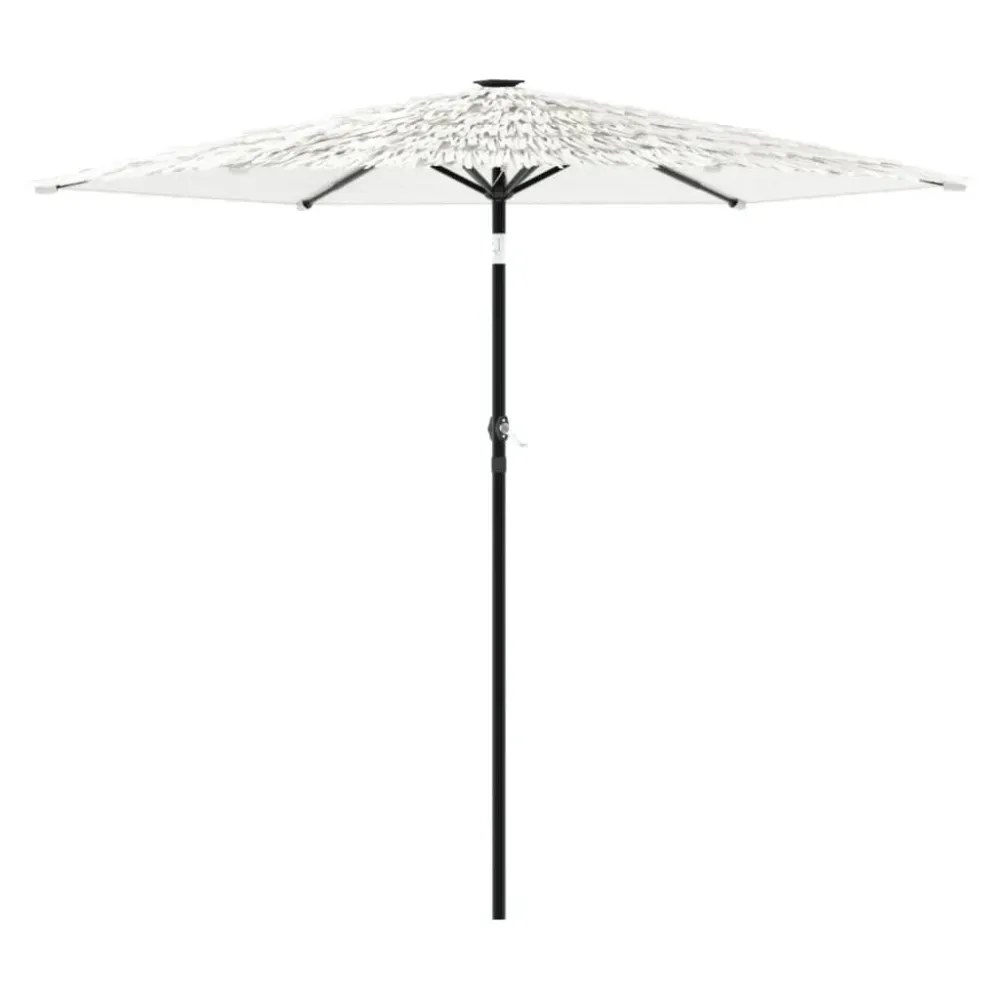 Guarda-sol de jardim com poste de ço 223x223x213 cm branco