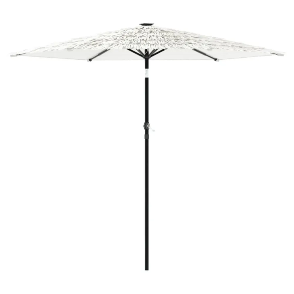 Guarda-sol de jardim com poste de ço 223x223x213 cm branco