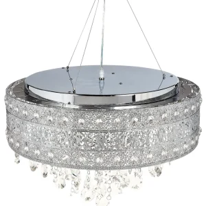 Lustre para 6 lâmpadas em metálico prateado BARBEIRA