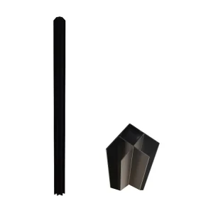 Poste de canto para divisória atelier alumínio termolacado 105 cm preto BAYVIEW