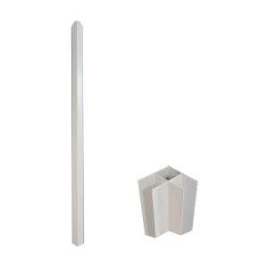Poste de canto para divisória atelier alumínio termolacado 105 cm branco BAYVIEW