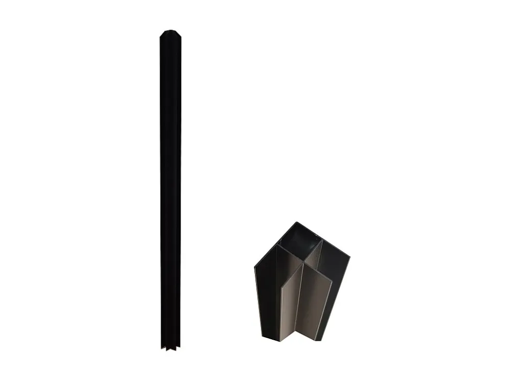 Poste de canto para divisória atelier alumínio termolacado 105 cm preto BAYVIEW