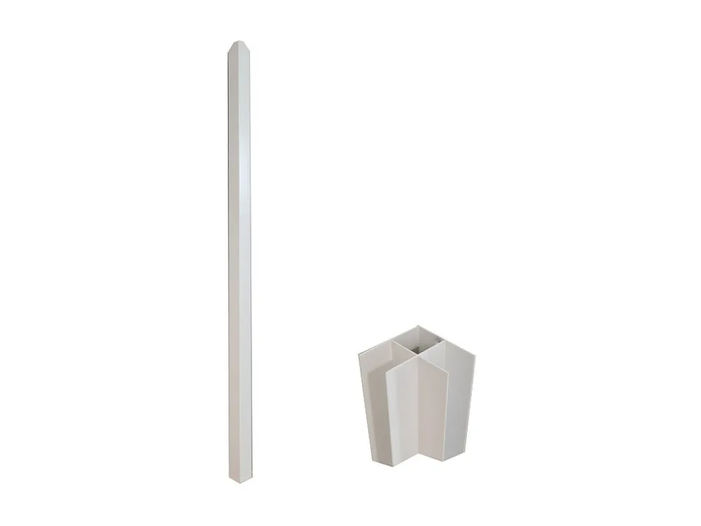 Poste de canto para divisória atelier alumínio termolacado 105 cm branco BAYVIEW