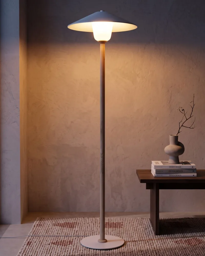 Wooden Floor Lamp White MOPPY