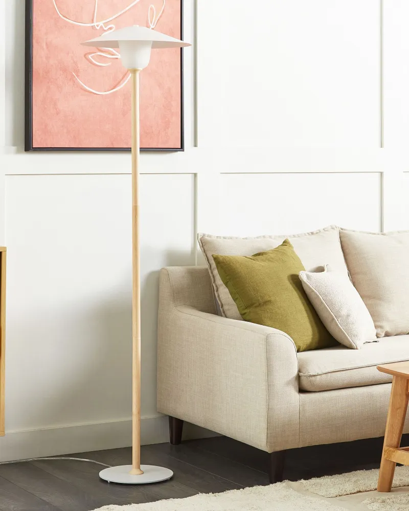 Wooden Floor Lamp White MOPPY
