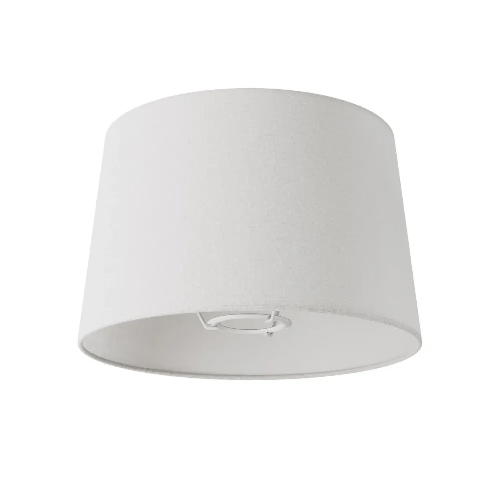 Abajur Athena com casquilho E27 para candeeiro de mesa - Made Italy - Linho branco brilhante
