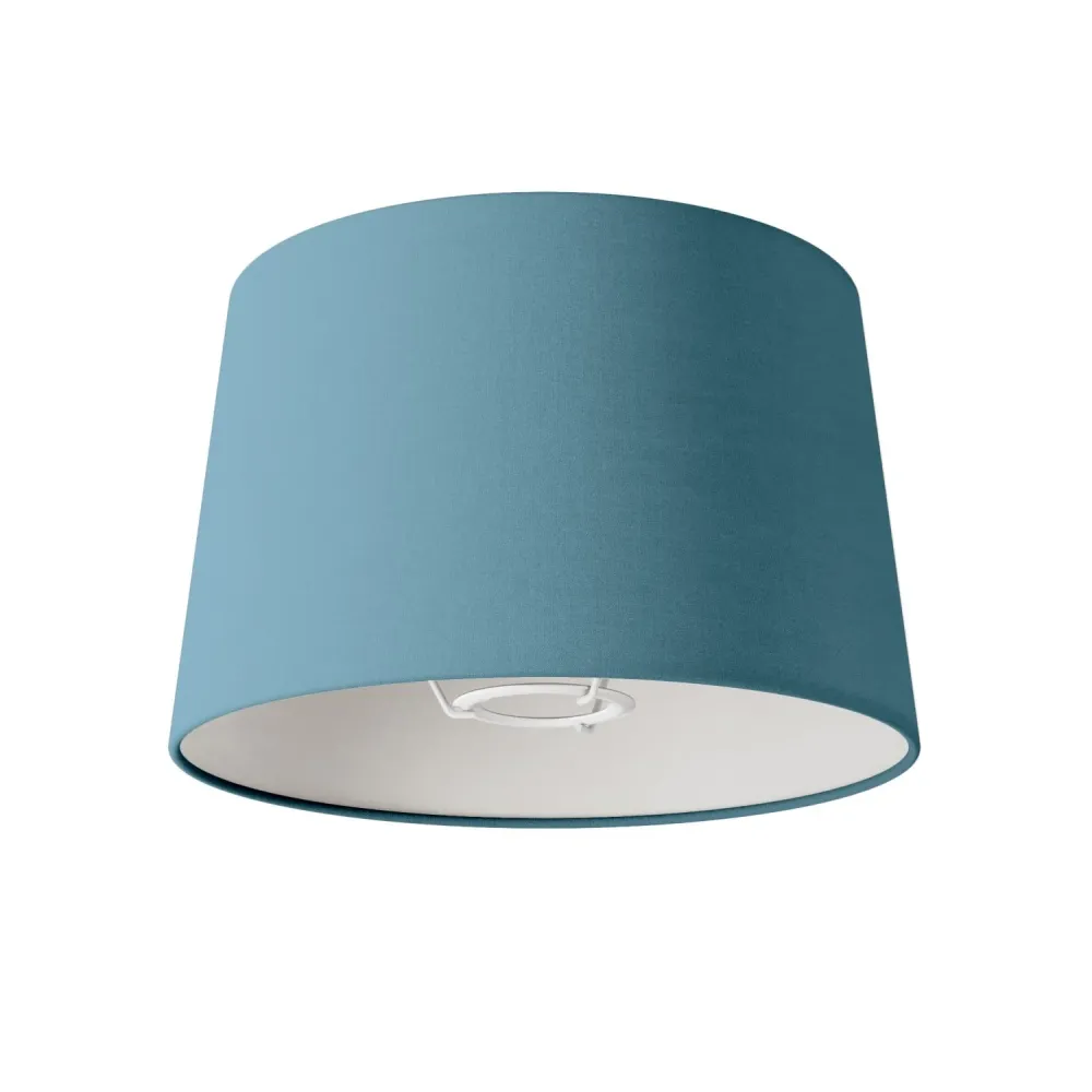 Abajur Athena com casquilho E27 para candeeiro de mesa - Fabricado em Itália - Tecido azul severo