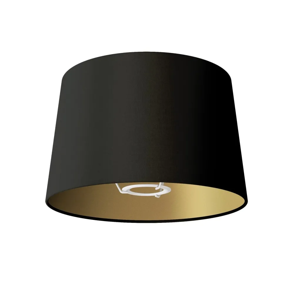 Abajur Athena com encaixe E27 para lâmpada de mesa - Fabricado em Itália - Cinette preto interior Ouro