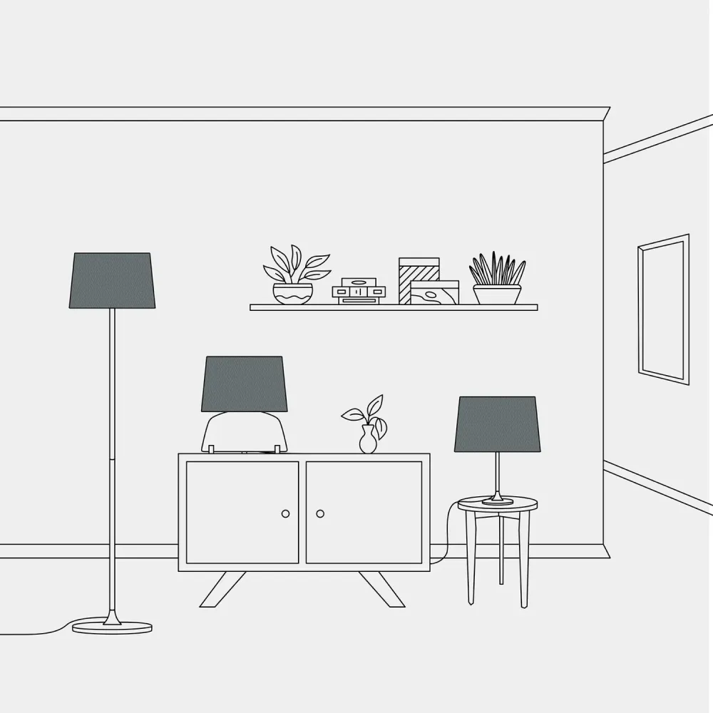 Abajur Athena com encaixe E27 para candeeiro de mesa ou de pé - Made Italy - Teletta Cinzento Escuro