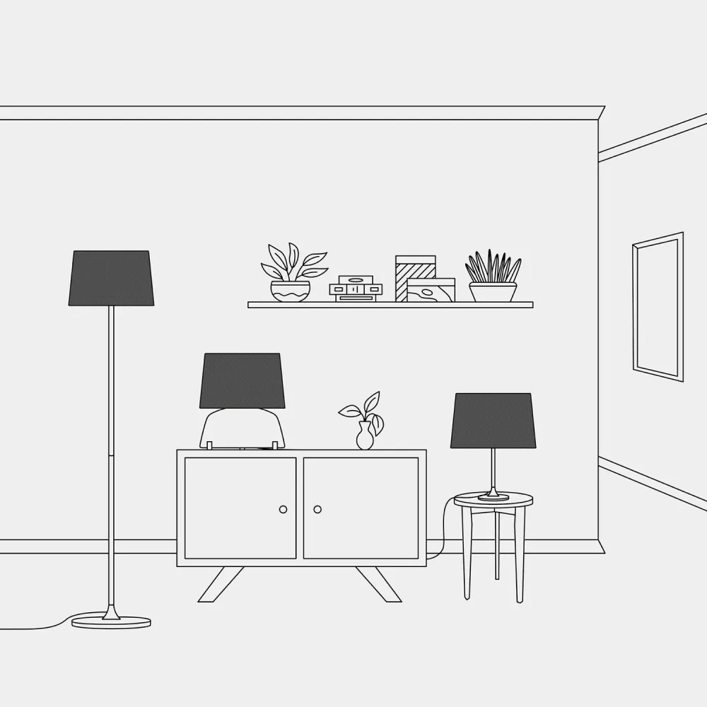 Abajur Athena com suporte E27 para candeeiro de mesa ou de pé - Fabricado em Itália - Teletta Antracite