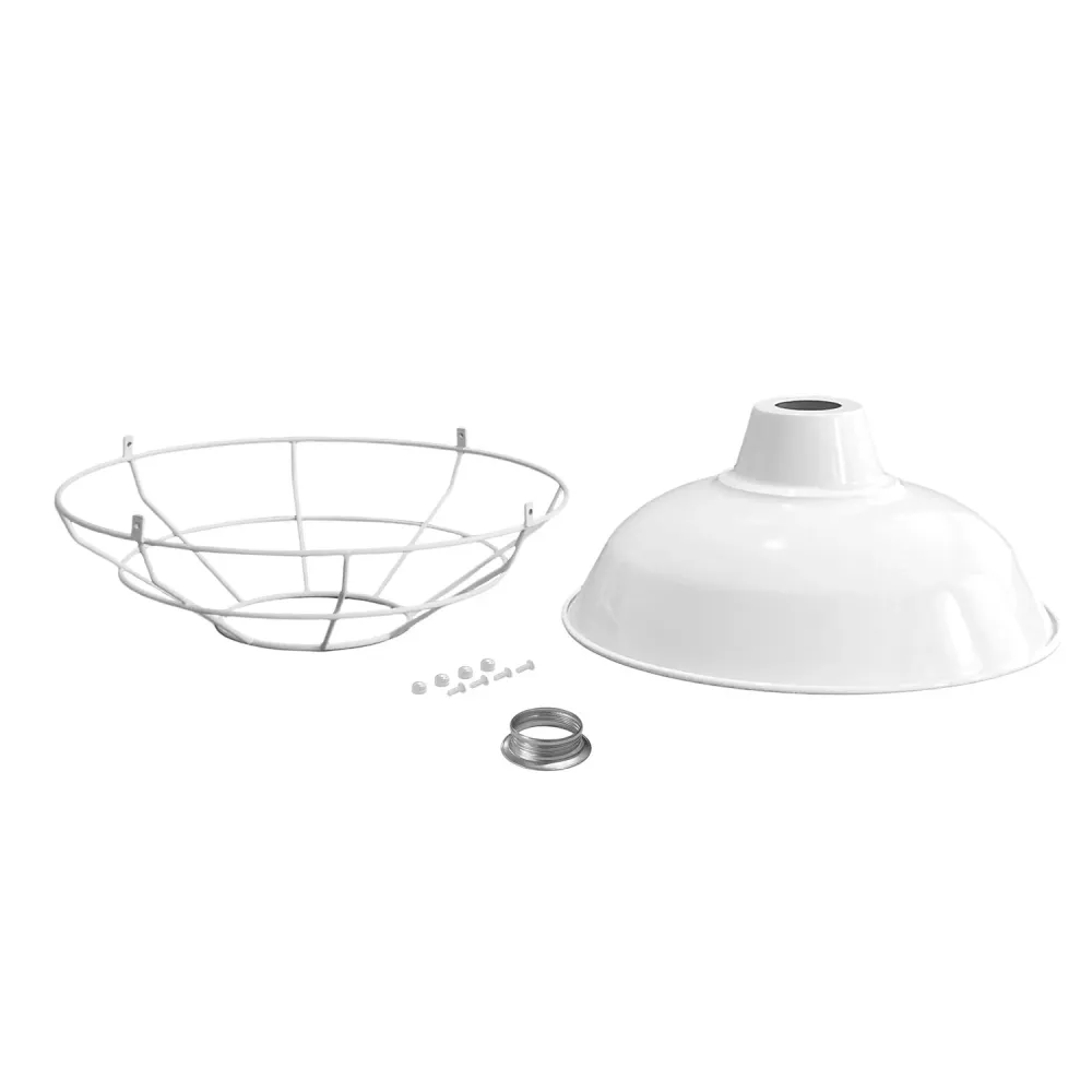 Abajur Bistrot com gaiola em metal - Branco
