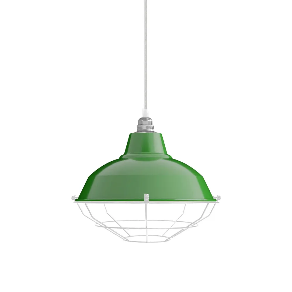 Abajur Bistrot com grade em metal - Verde