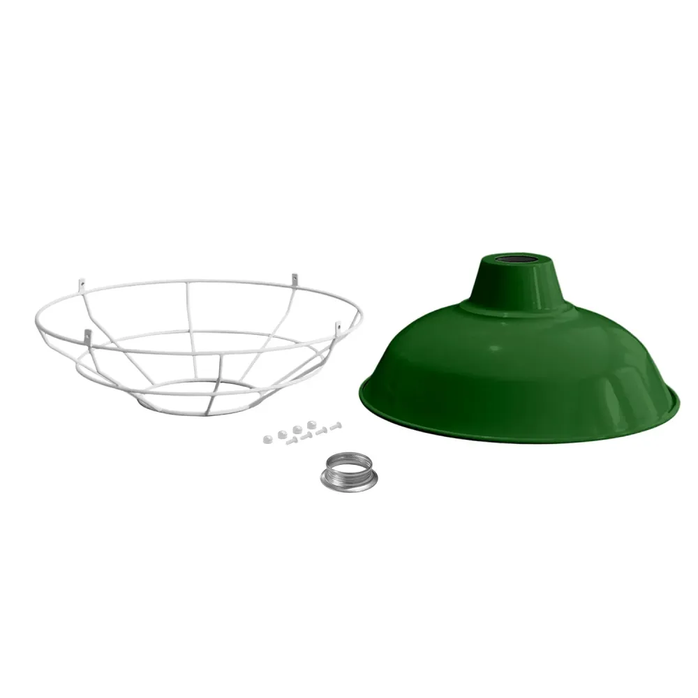 Abajur Bistrot com grade em metal - Verde