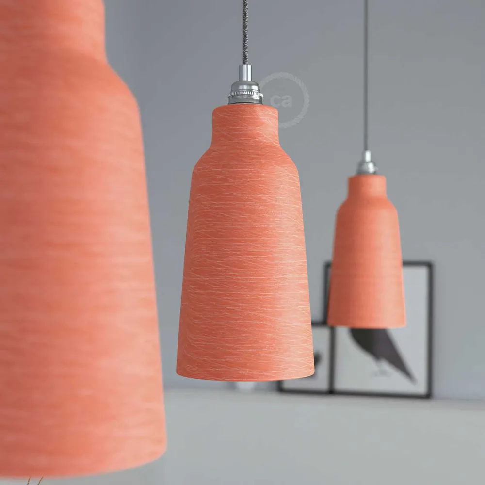 Abajur Bottiglia em cerâmica, coleção Materia - Made Italy - Coral riscado