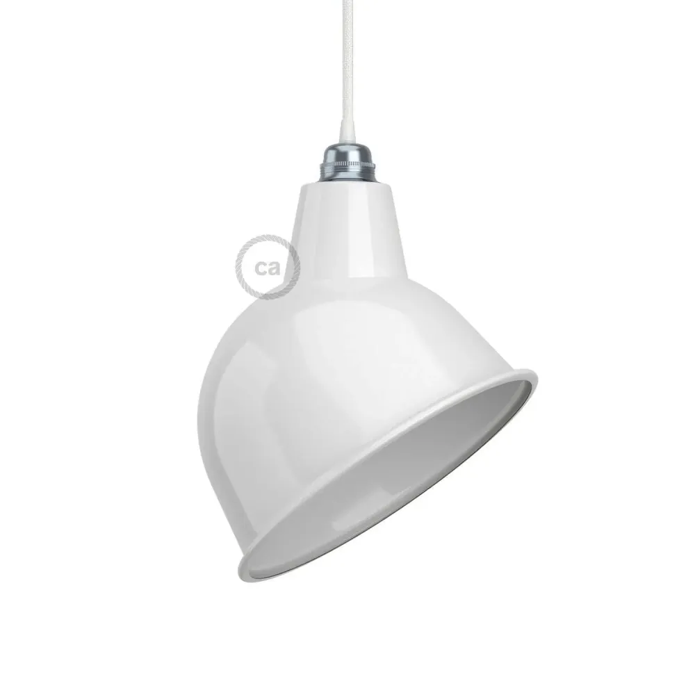 Abajur Broadway em metal esmaltado com encaixe E27 - Branco