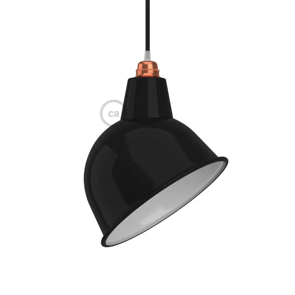 Abajur Broadway em metal esmaltado com encaixe E27 - Preto